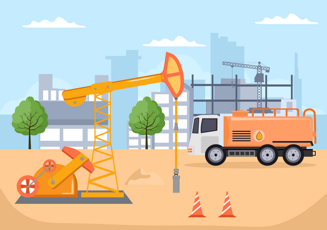 Gas Drilling Illustration