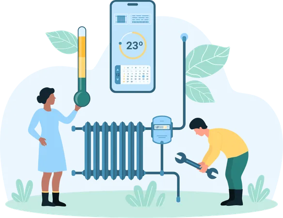 Gas heater installation  Illustration
