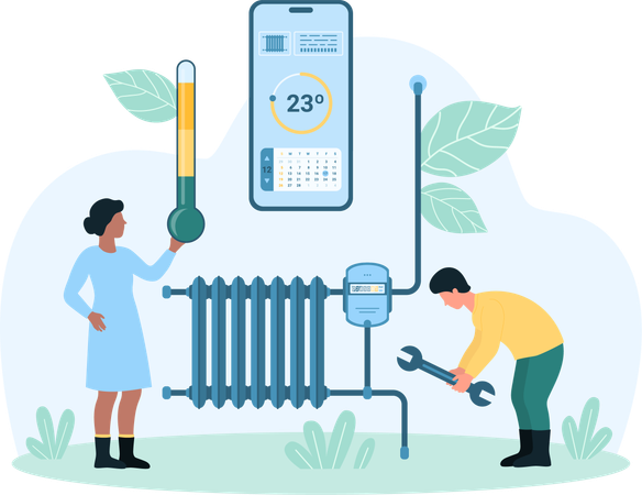 Gas heater installation  Illustration