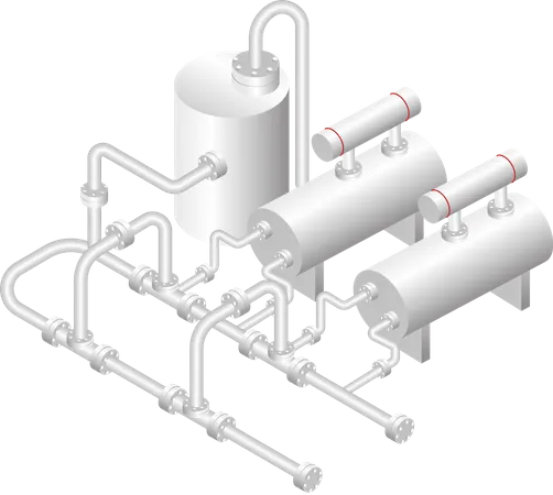 Gas industry pipes Illustration