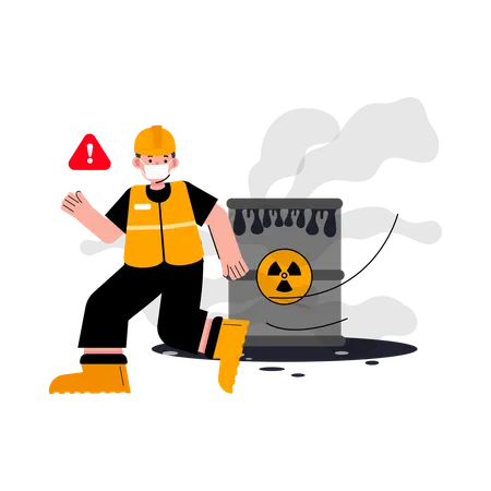 Gas leak work accident  Illustration