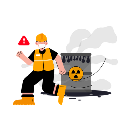 Gas leak work accident  Illustration