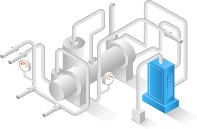 Gas pipeline with temperature gauge Illustration