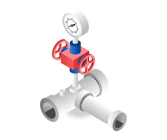 Gas pressure gauge  Illustration