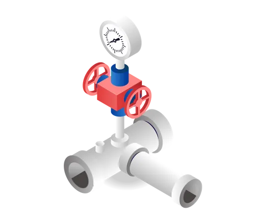 Gas pressure gauge  Illustration