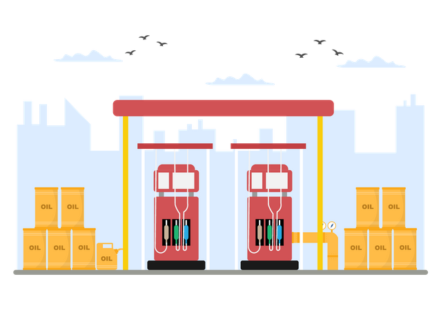 Gas Station  Illustration