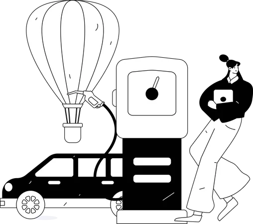 Gas Station  Illustration