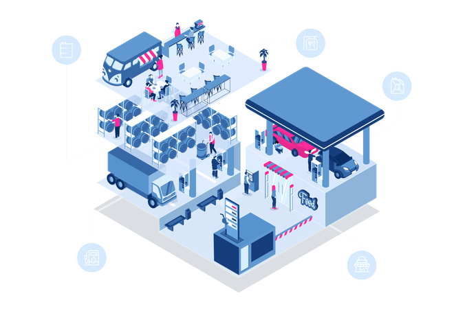 Gas Station  Illustration