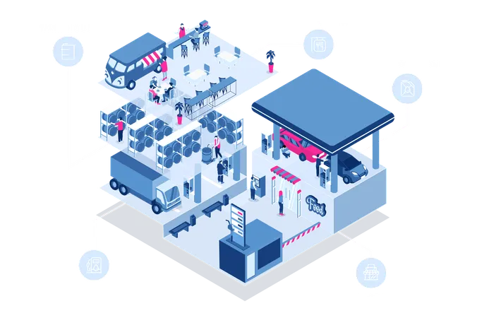 Gas Station  Illustration