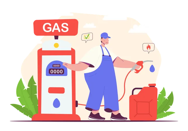 Gas station worker  Illustration