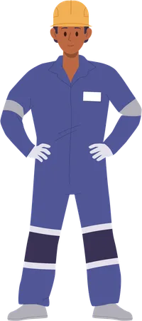 Gas station worker in uniform  Illustration