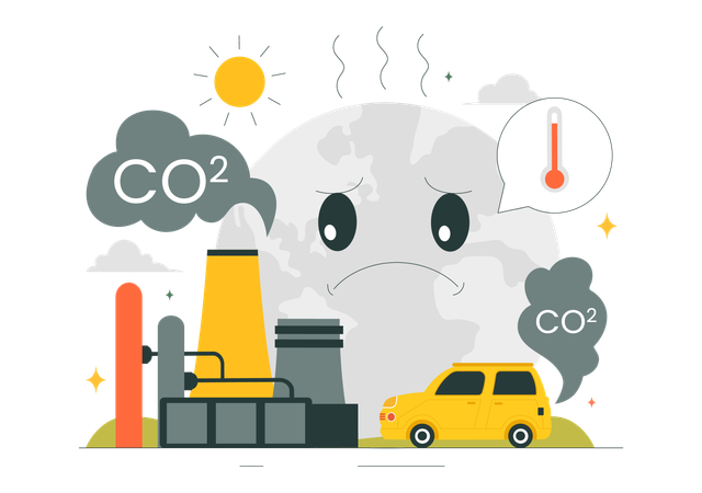 Gases de efeito estufa  Ilustração