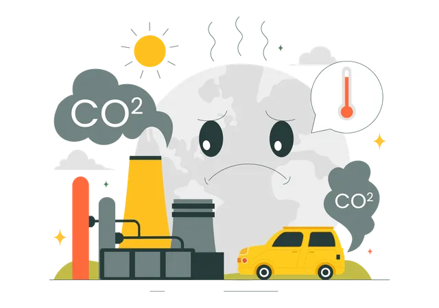 Gases de efeito estufa  Ilustração