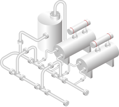 Rohrleitungen für die Gasindustrie  Illustration
