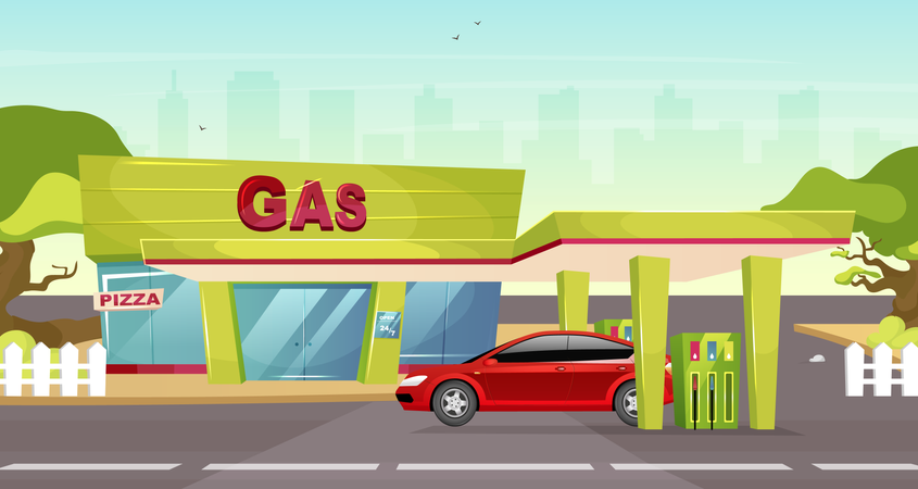 Gasolinera  Ilustración