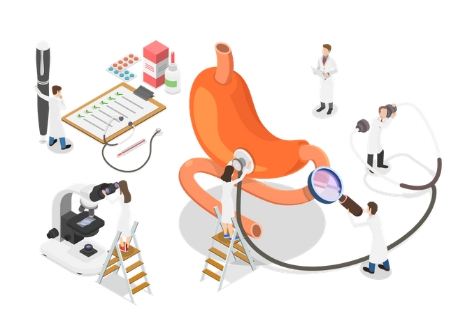 Gastroenterology, Digestive System and Its Disorders, Treatment of Gastrointestinal Tract  Illustration