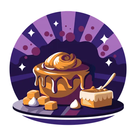 Gâteau Au Caramel Sucré  Illustration