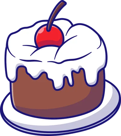 Gâteau au chocolat et aux cerises  Illustration