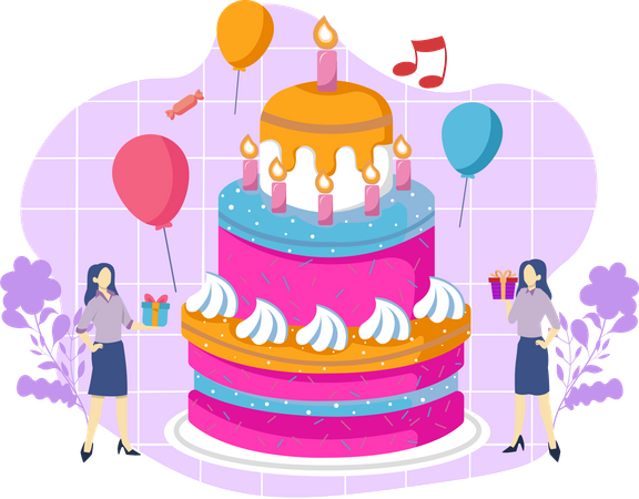 Gâteau d'anniversaire  Illustration