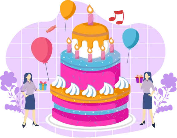 Gâteau d'anniversaire  Illustration