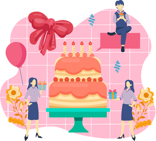 Gâteau d'anniversaire  Illustration