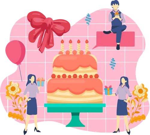 Gâteau d'anniversaire  Illustration