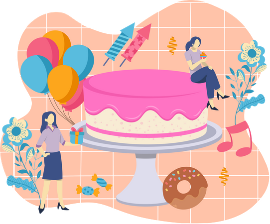 Gâteau d'anniversaire  Illustration