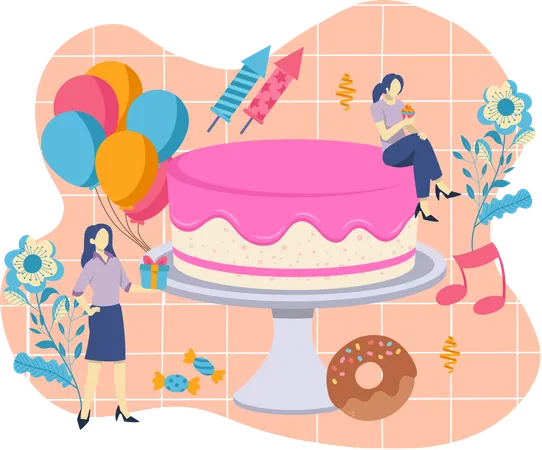 Gâteau d'anniversaire  Illustration