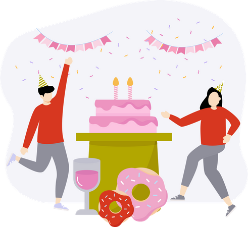 Gâteau d'anniversaire  Illustration