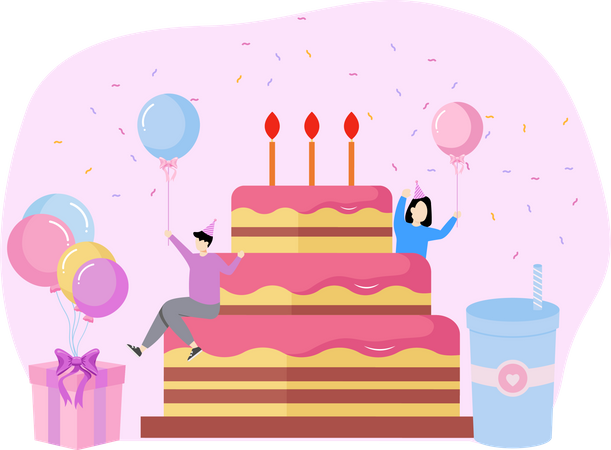 Gâteau d'anniversaire  Illustration