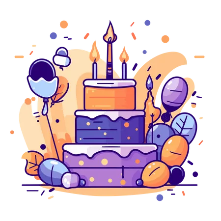 Gâteau d'anniversaire  Illustration