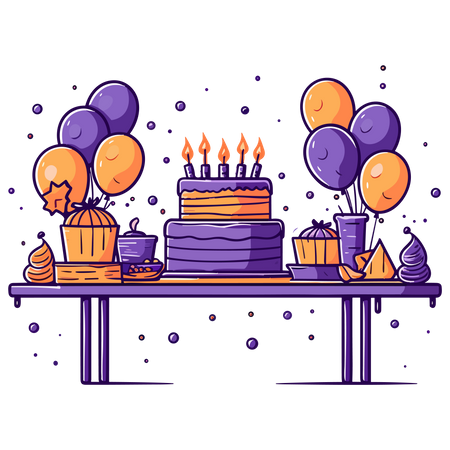 Gâteau d'anniversaire  Illustration