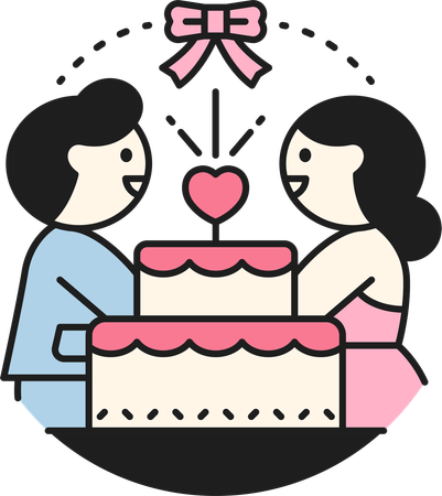Gâteau de réception pour couple  Illustration