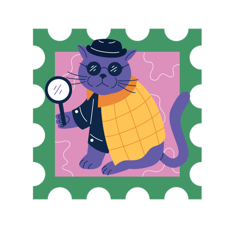 Detective gato  Ilustración