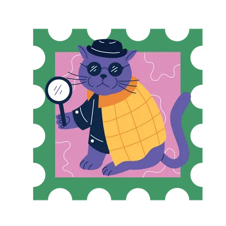 Detective gato  Ilustración