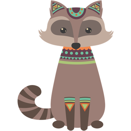 Gato étnico fofo  Ilustração