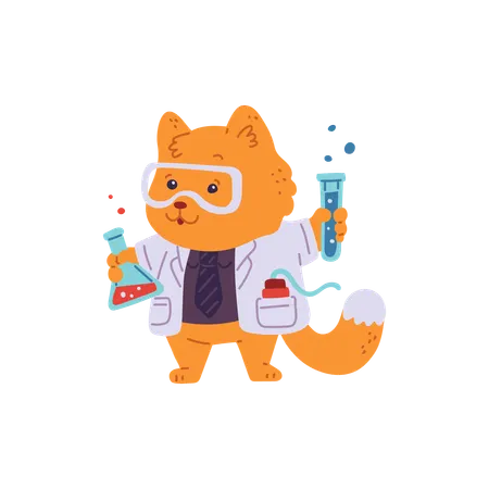 Doce químico gato vermelho  Ilustração
