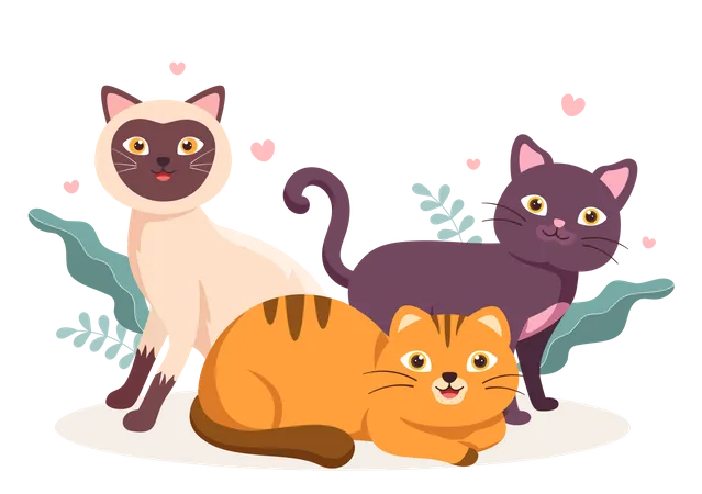 El Dia Internacional Del Gato Celebra La Amistad Entre Humanos Y Gatos En Agosto En Una Linda Ilustracion De Fondo De Dibujos Animados Planos Ilustración