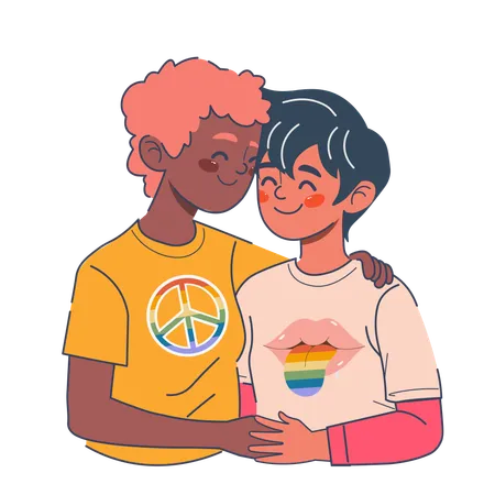 Gay celebrating pride month  Illustration