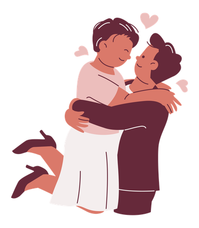 Gay Couple Embracing each other  Illustration