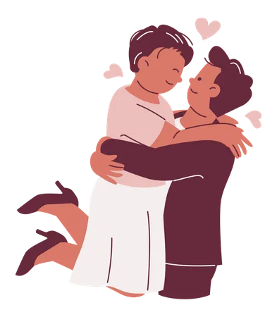 Gay Couple Embracing each other  Illustration