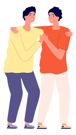 Gay couple Hugging  Illustration