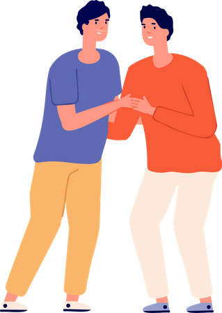 Gay couple standing together Illustration