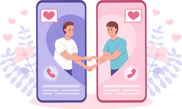 Gay dating app  Illustration