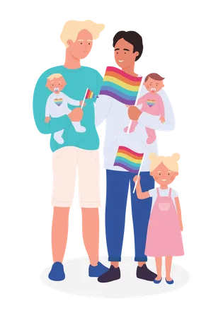 Gay Family  Illustration