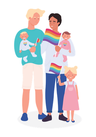 Gay Family  Illustration