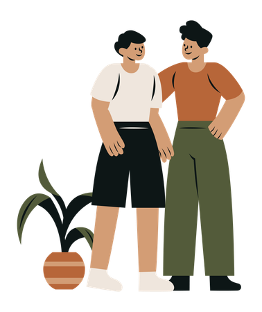 Gay Lovers Couple  Illustration