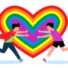 gay couple celebrating illustration