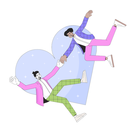 Gay men falling at first sight  Illustration