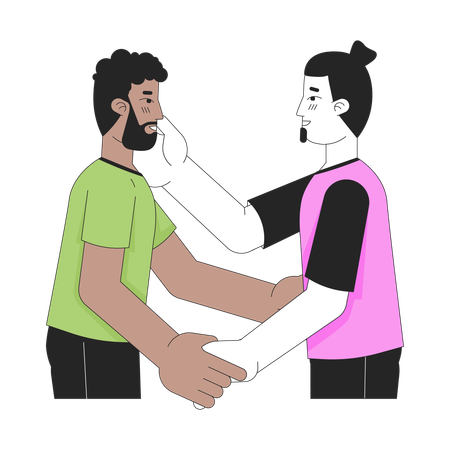 Gay men Lovers  Illustration